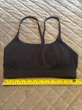 Running Girl black racerback sports bra. Small